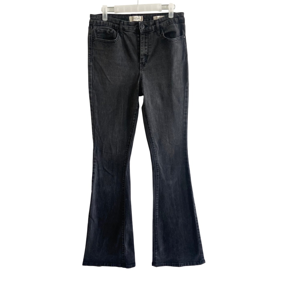 Jessica Simpson Adored High Rise Flare Jeans Faded Black Denim Womens 29